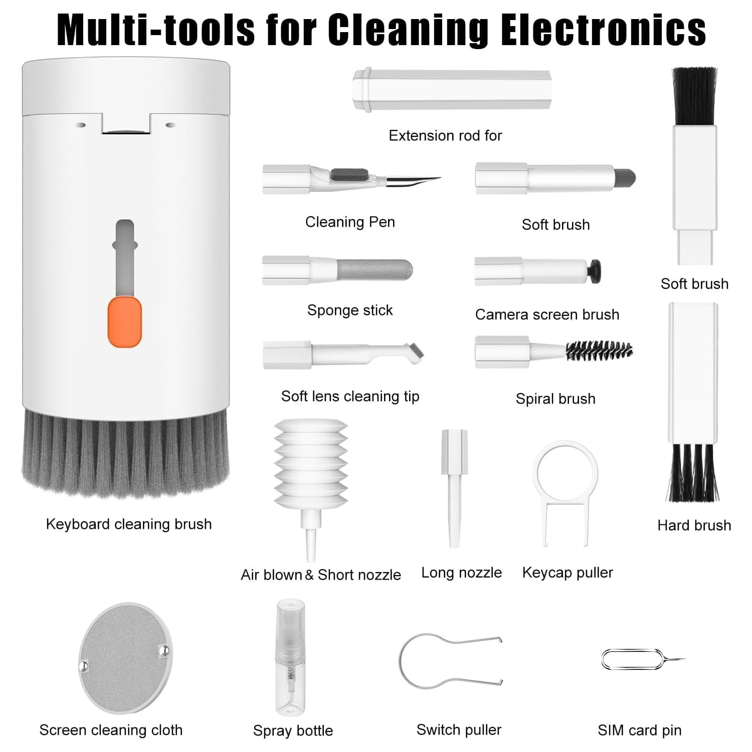 20-in-1 Keyboard Cleaner Kit โ Electronic Cleaning Brush, Spray & Tools for Laptop, Phone, Camera & More