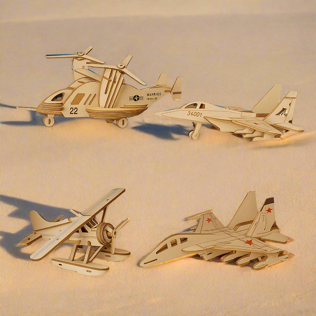 3D Wooden Aircraft Puzzle DIY Assembly Kit