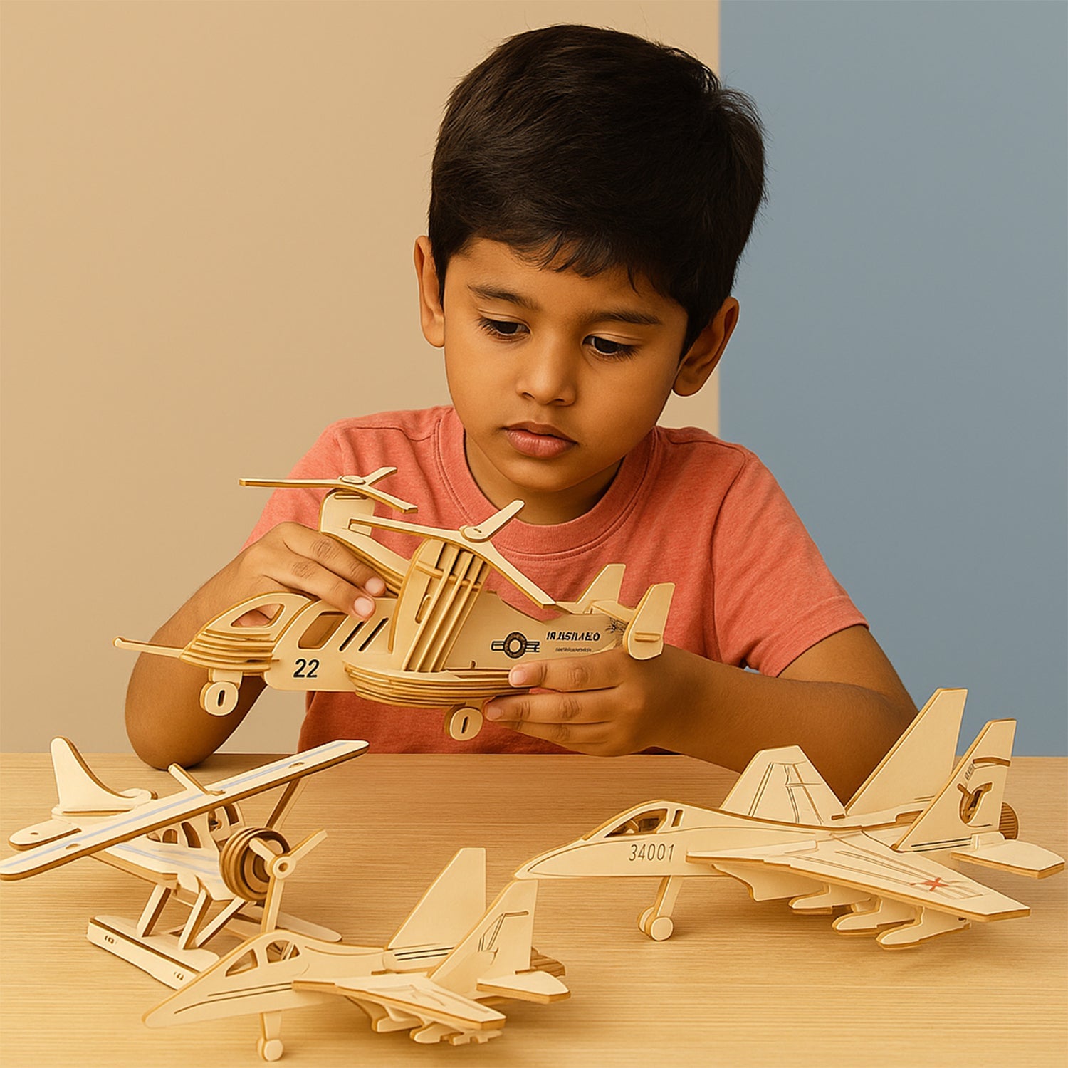 3D Wooden Aircraft Puzzle DIY Assembly Kit