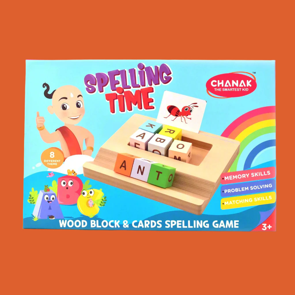 Alphabet Puzzle Spelling & Reading Words (26 Flash Cards & 8 Wooden Block)