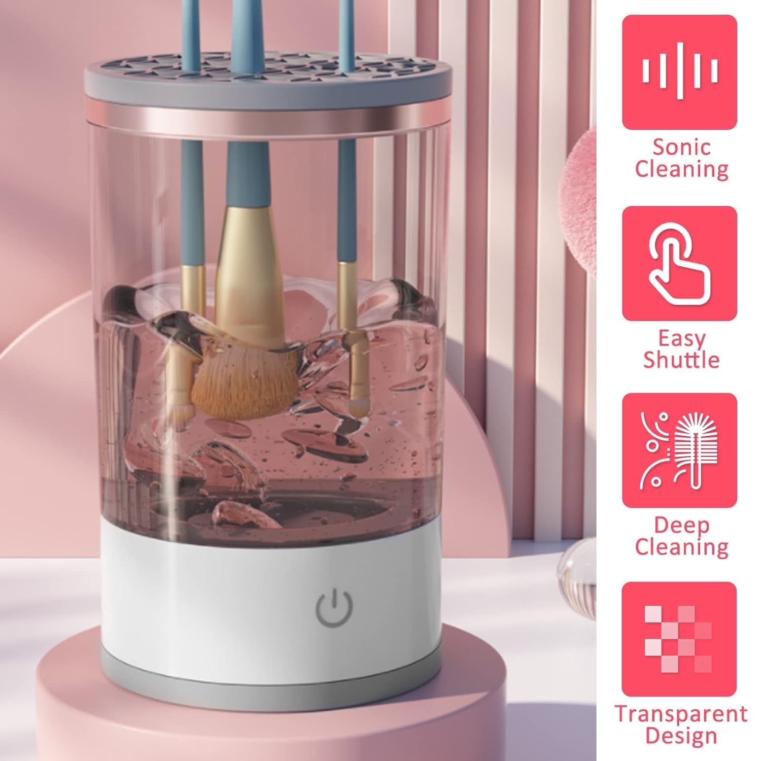 Automatic Makeup Brush Cleaner – Fast Electric Brush Washer & Organizer