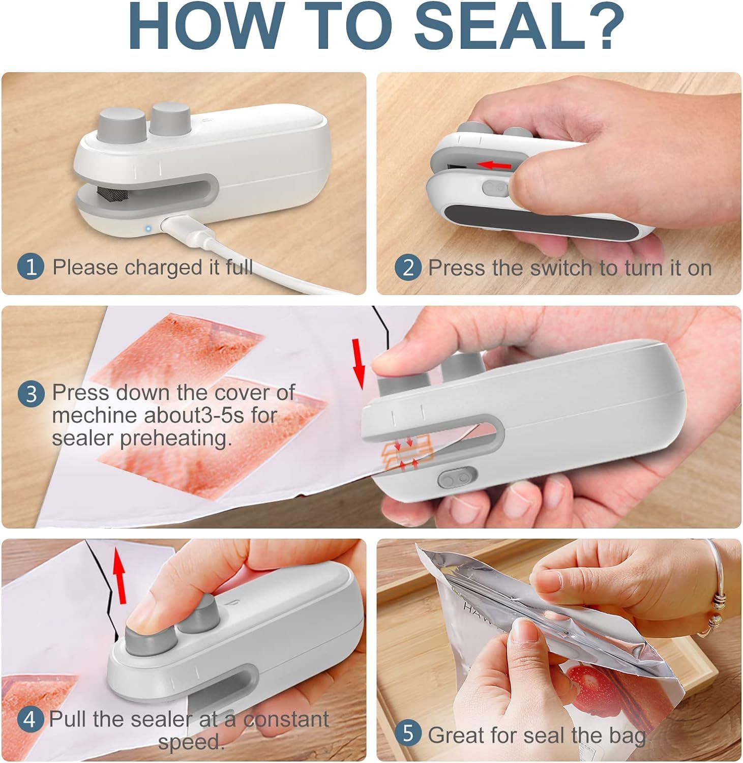 Vacuum bag sealer portable