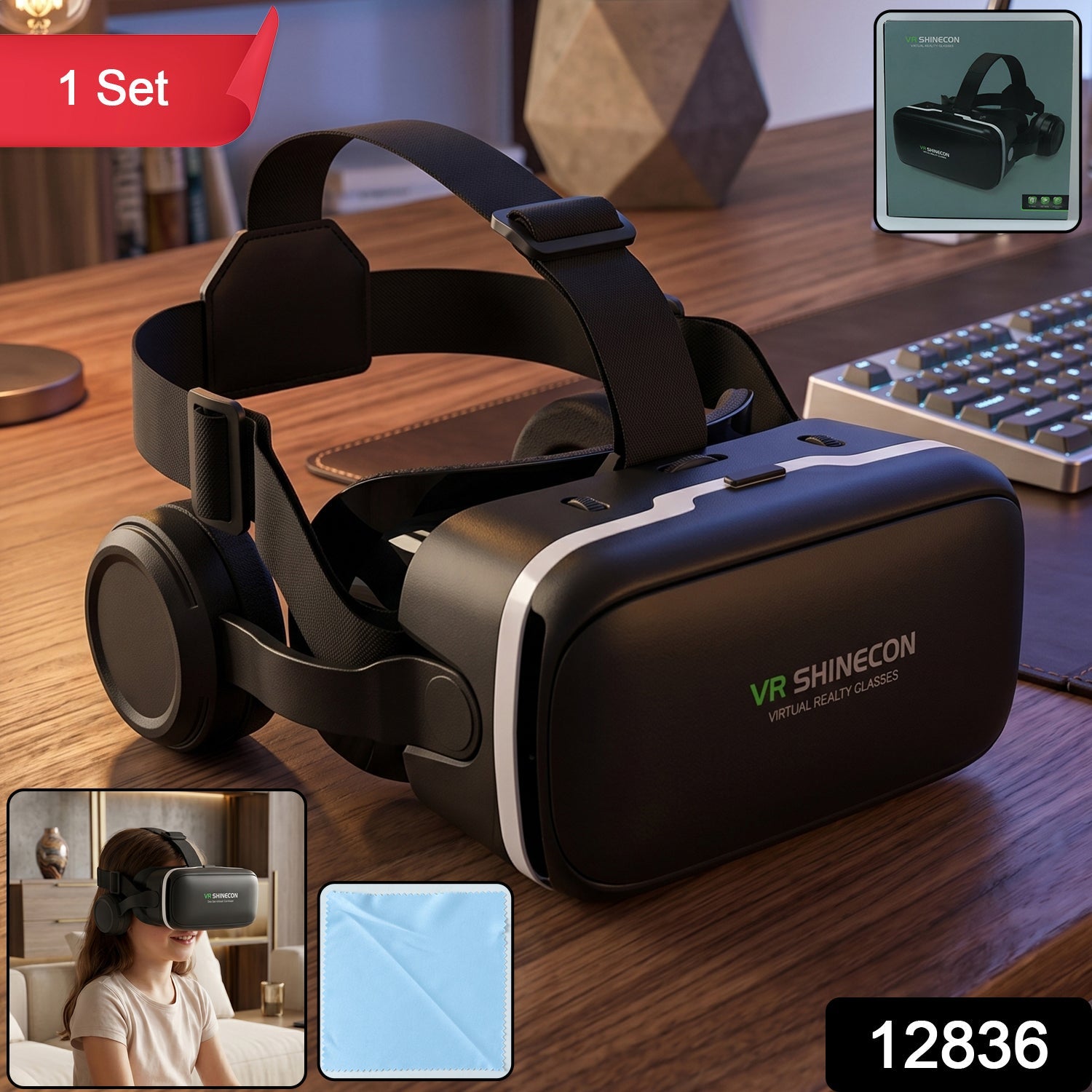 3D / HD VR Box Glasses Headset for iOS for Android Smartphone  (1 Pc)