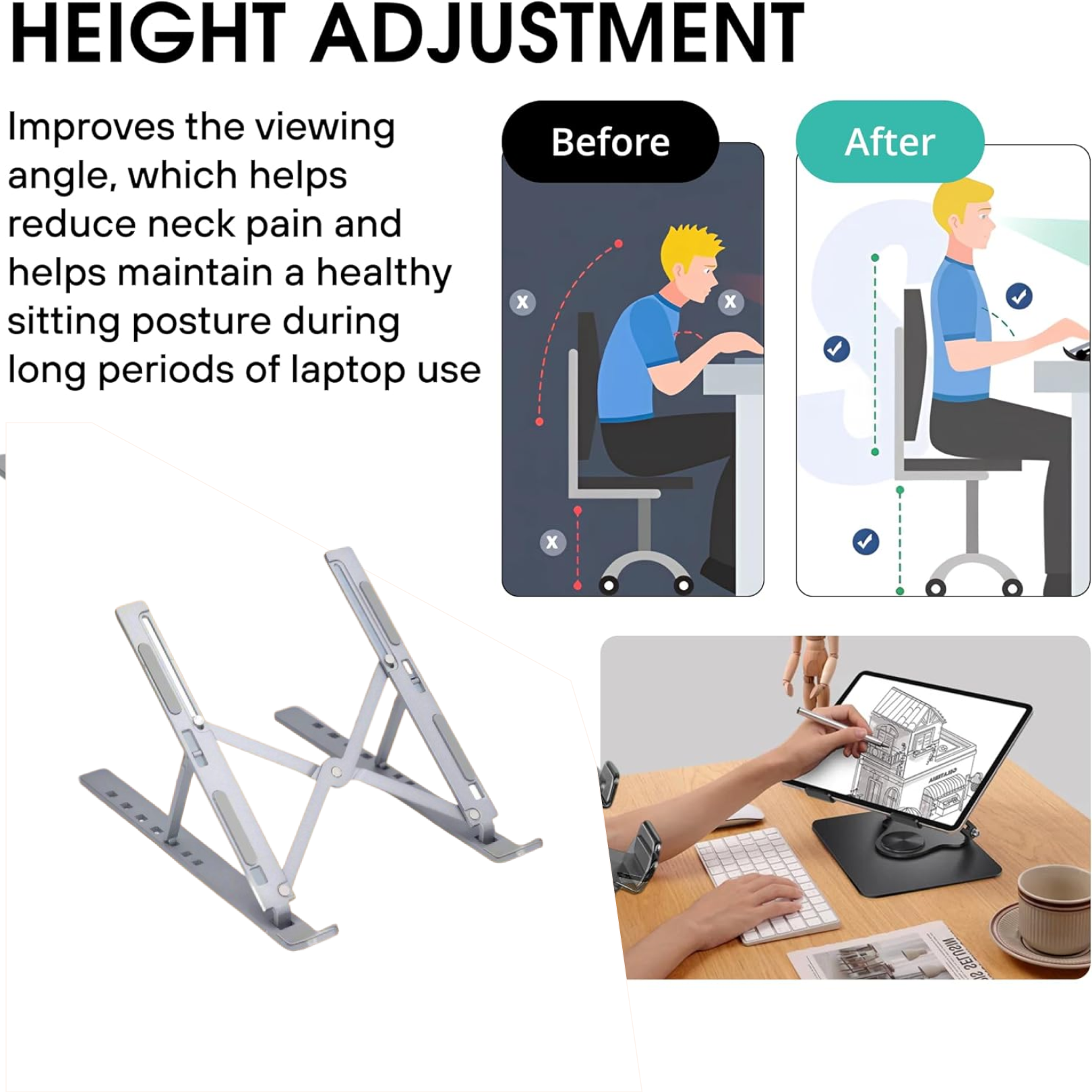  Metal Portable Laptop Stand - packaging shot