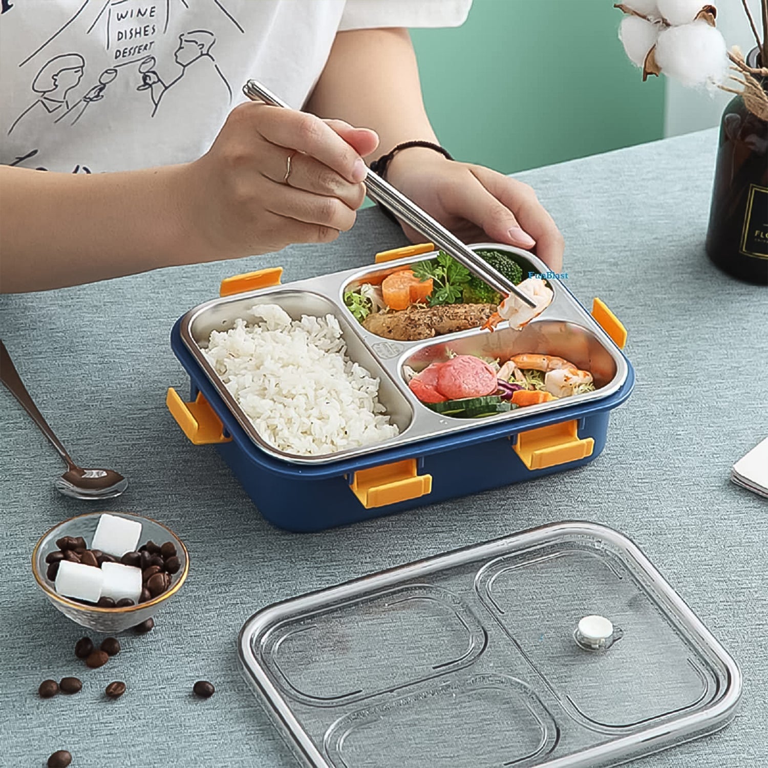 3_Compartment_Transparent_Stainless_Steel_Lunch_Box
