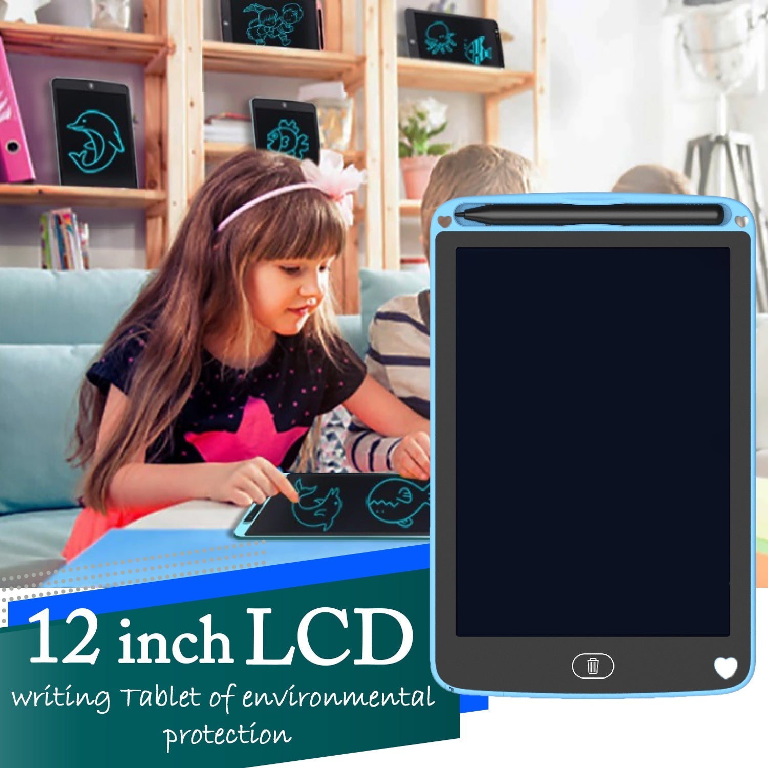 Portable LCD Writing Board Slate  Digital Notepad with Pen  for Kids 10 inch