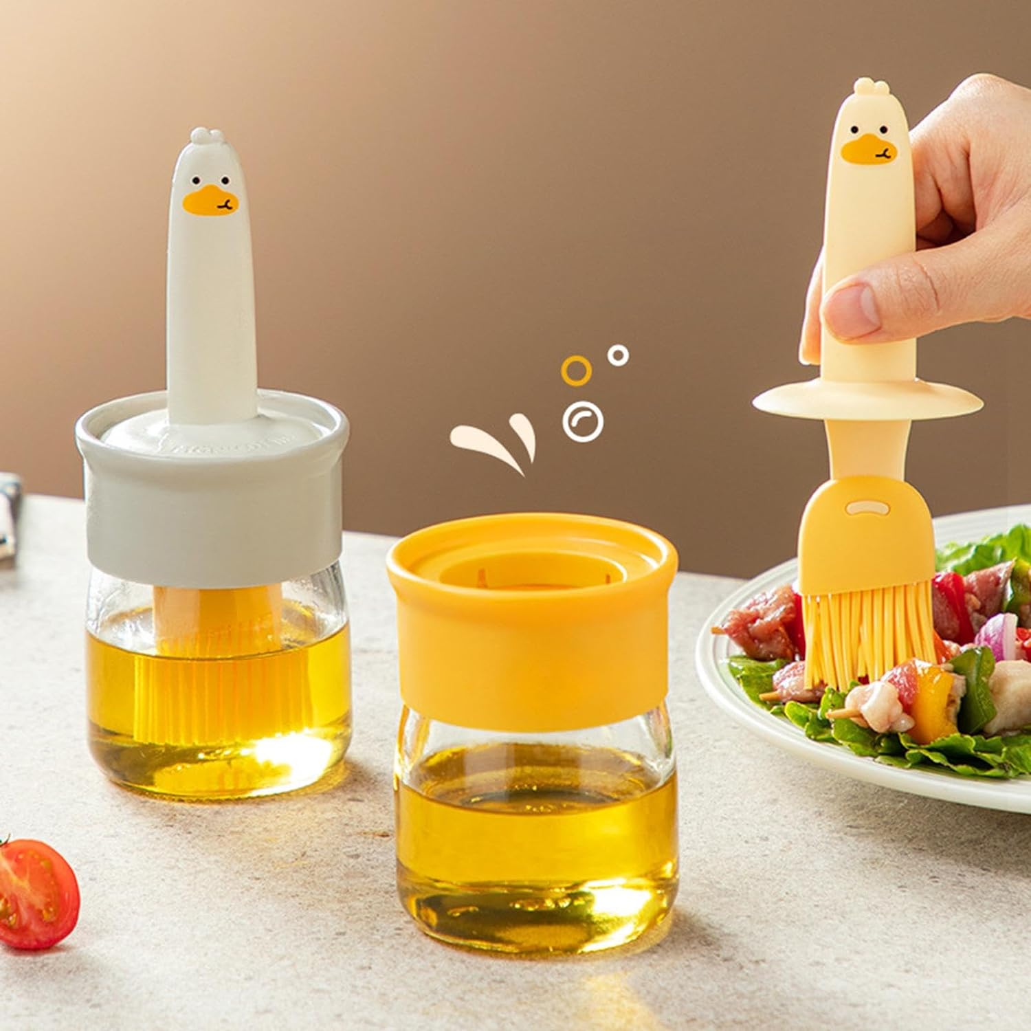  2 in 1 Oil Dispenser Bottle with Silicone Basting - specs detail shot