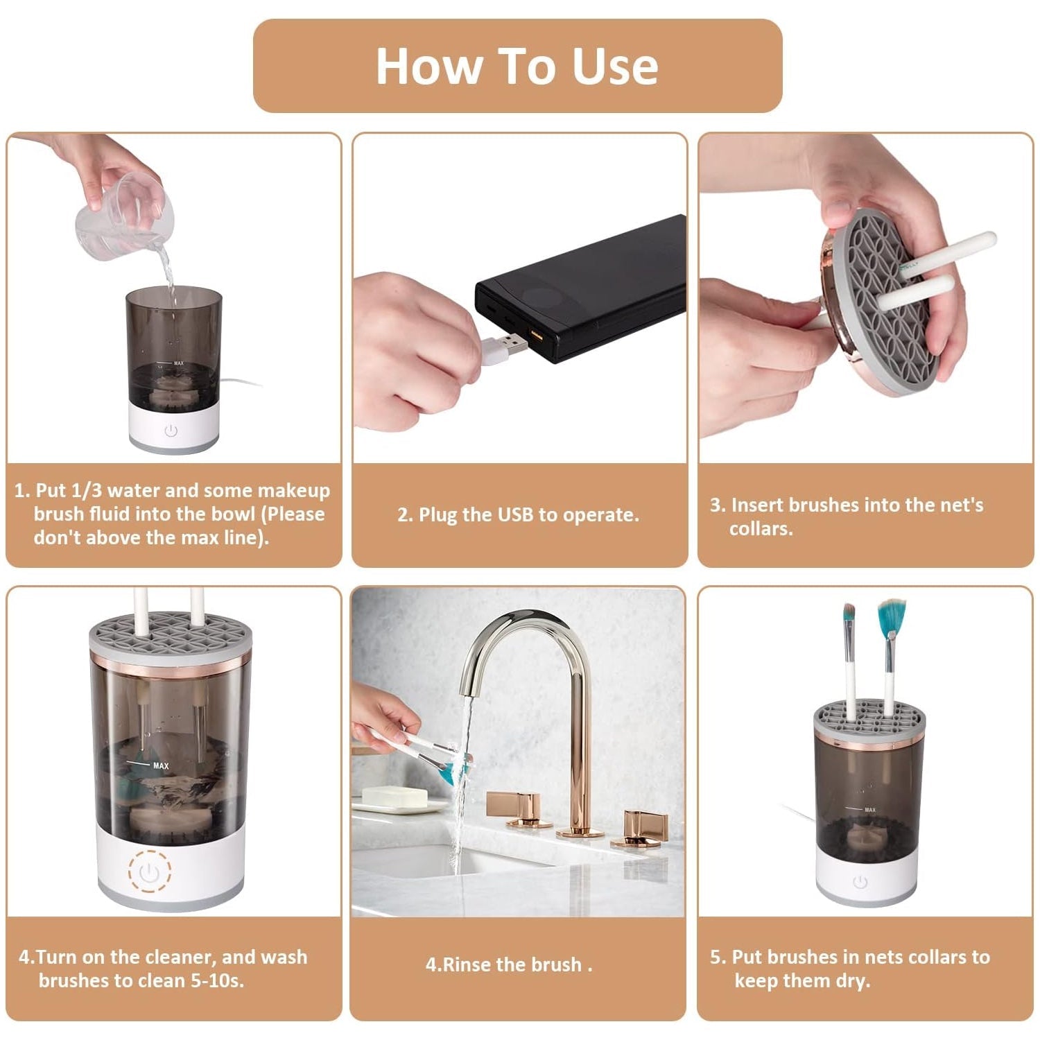 Automatic Makeup Brush Cleaner – Fast Electric Brush Washer & Organizer