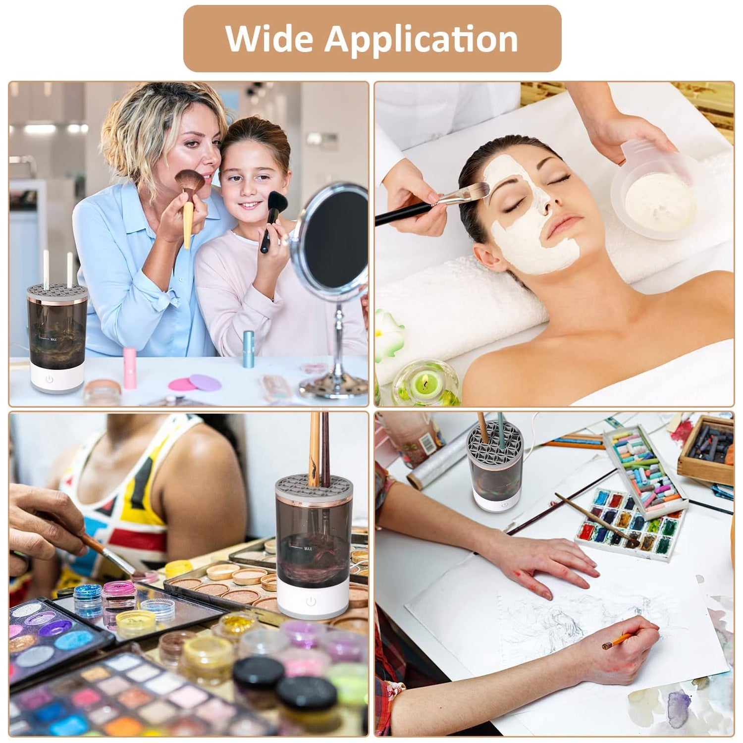 Automatic Makeup Brush Cleaner – Fast Electric Brush Washer & Organizer