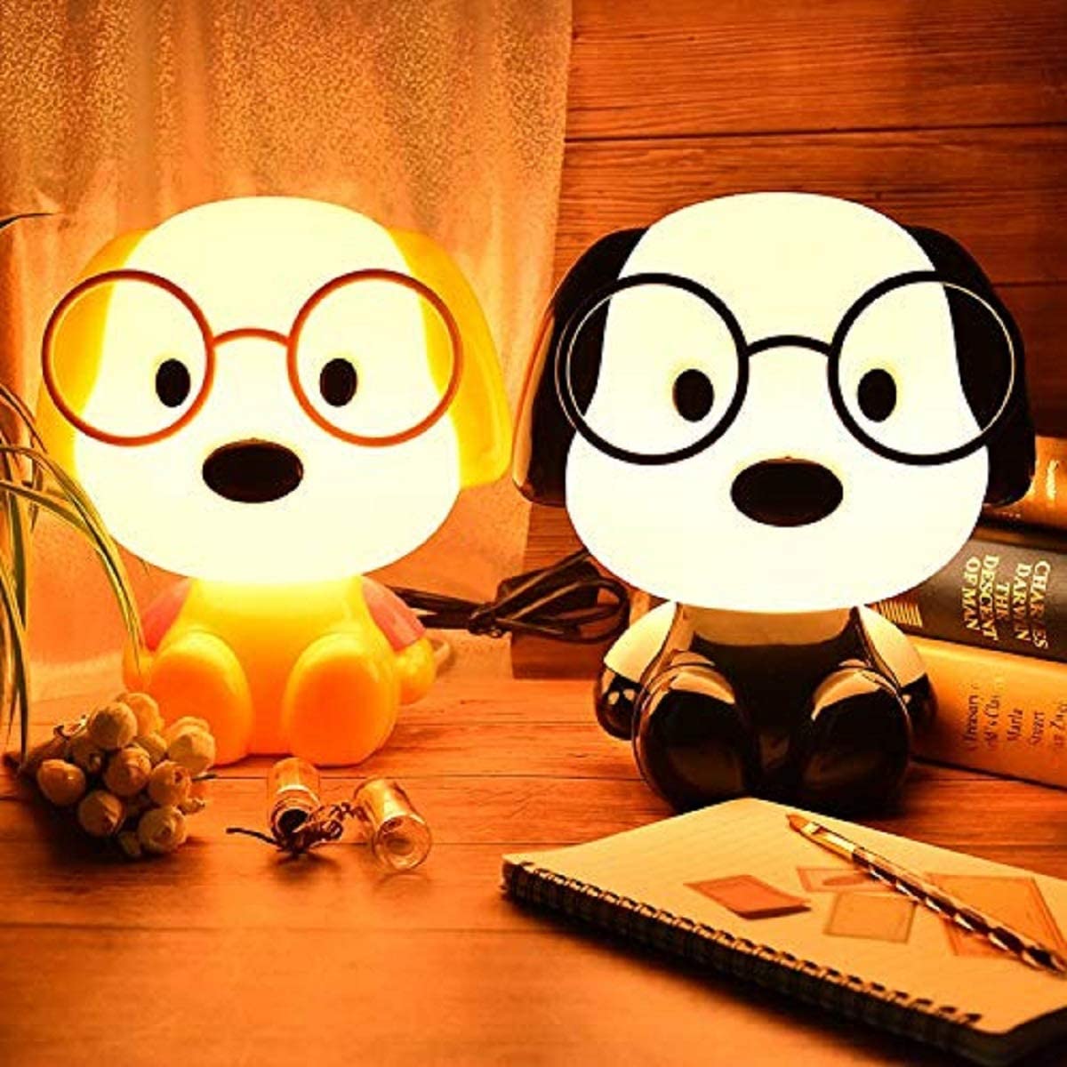 Cute Big Dog Night Lamp yellow and black