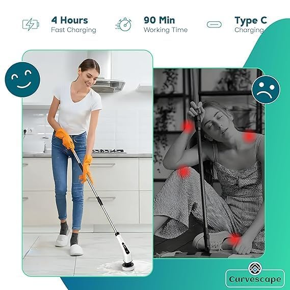 Person cleaning with a vacuum cleaner and a person resting, comparing productivity and comfort.