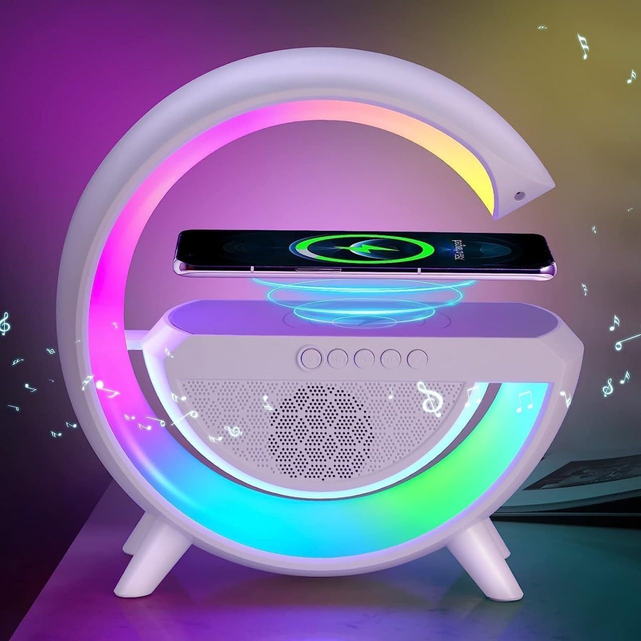 G-Shape Bluetooth Speaker
Table Lamp with Wireless Fast
Charging 7 Color Changing
(Multicolor)
