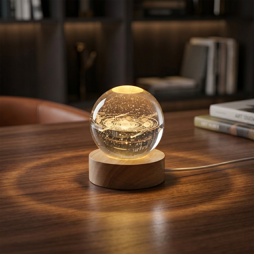 3D Astronomy Night Lamp Crystal Ball lamps With Base (1 Pc)