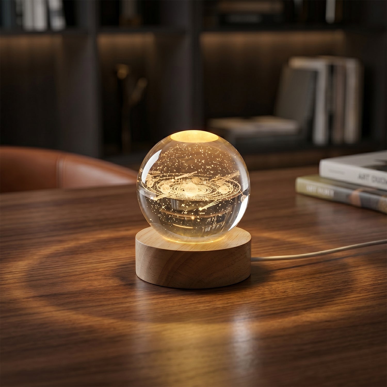 3D Astronomy Night Lamp Crystal Ball lamps With Base (1 Pc)
