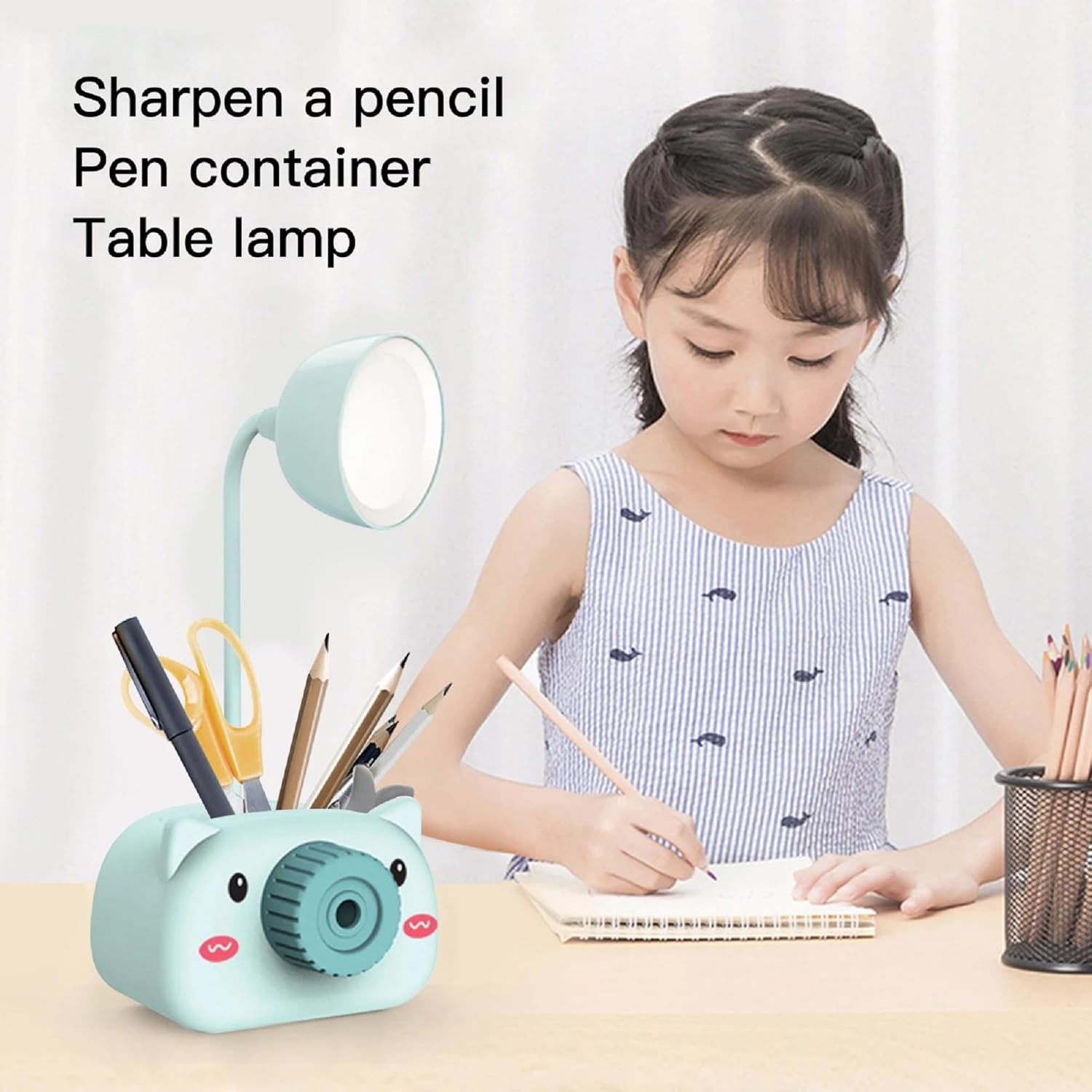 Kids Table Lamp with kids writing and studing