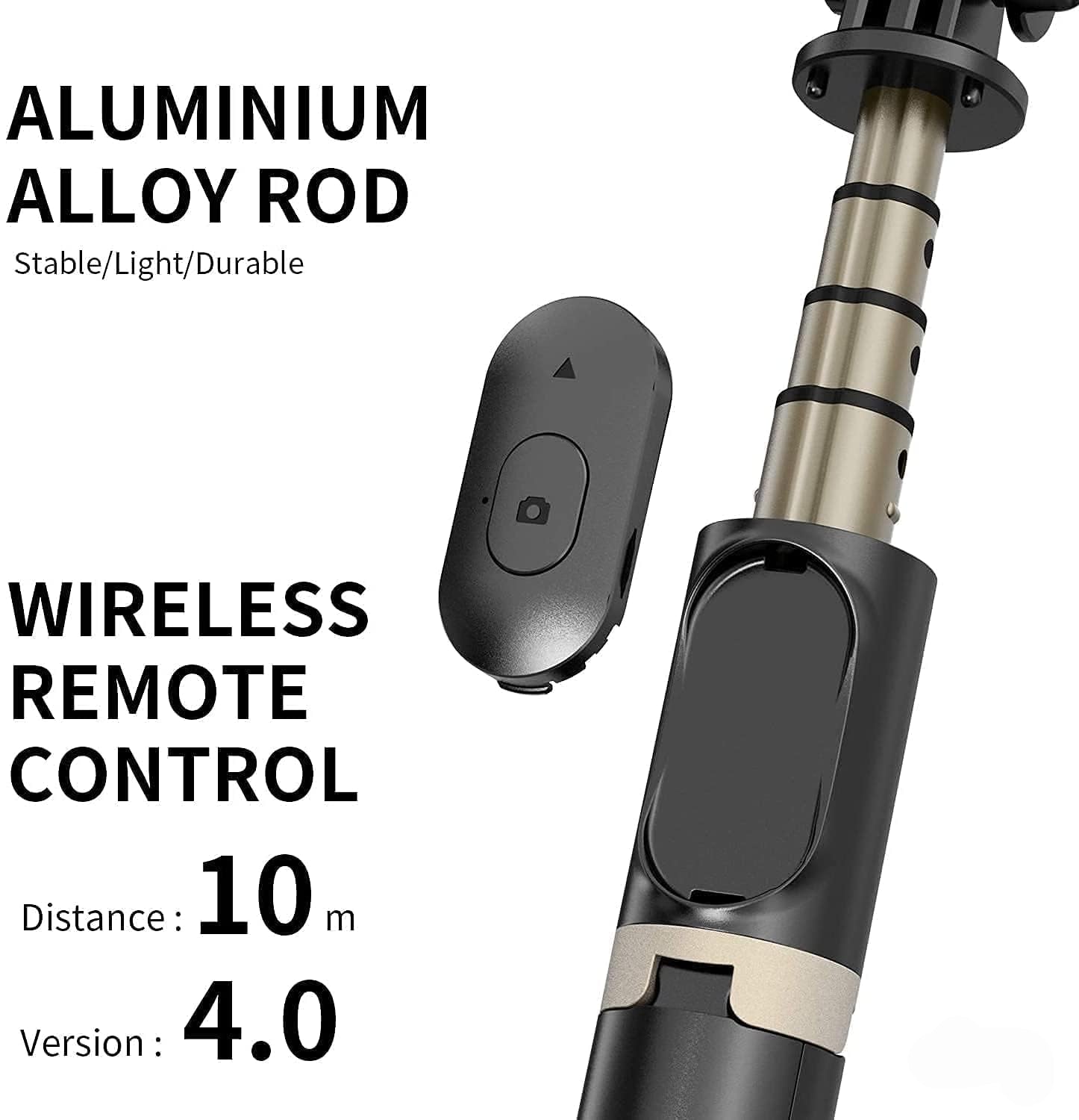 Aluminium alloy rod with wireless remote control on a white background