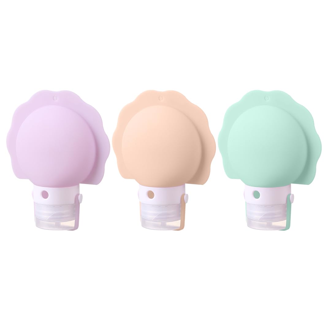 Silicone travel bottles in various sizes and colors to organize different toiletries efficiently