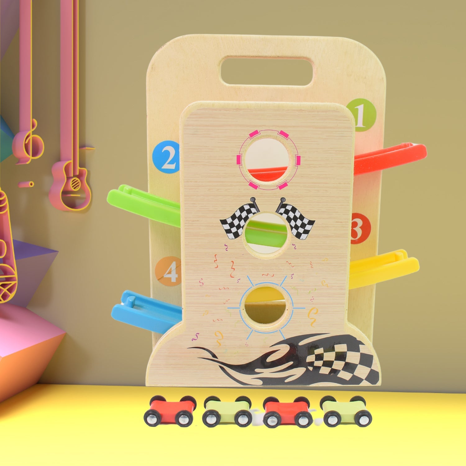 Wooden Ramp Racer Race Track Vehicle Play sets